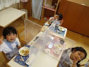 暑い中でも元気いっぱいの年少組♬